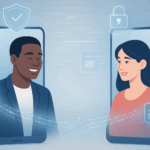 Secure digital identity verification between two people with encryption